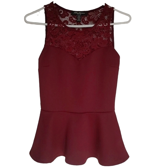 Streetwear Society Burgandy lace tank top size S/P/C - Picture 1 of 8
